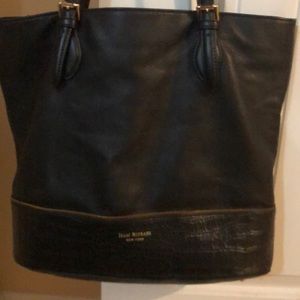 Black leather bag